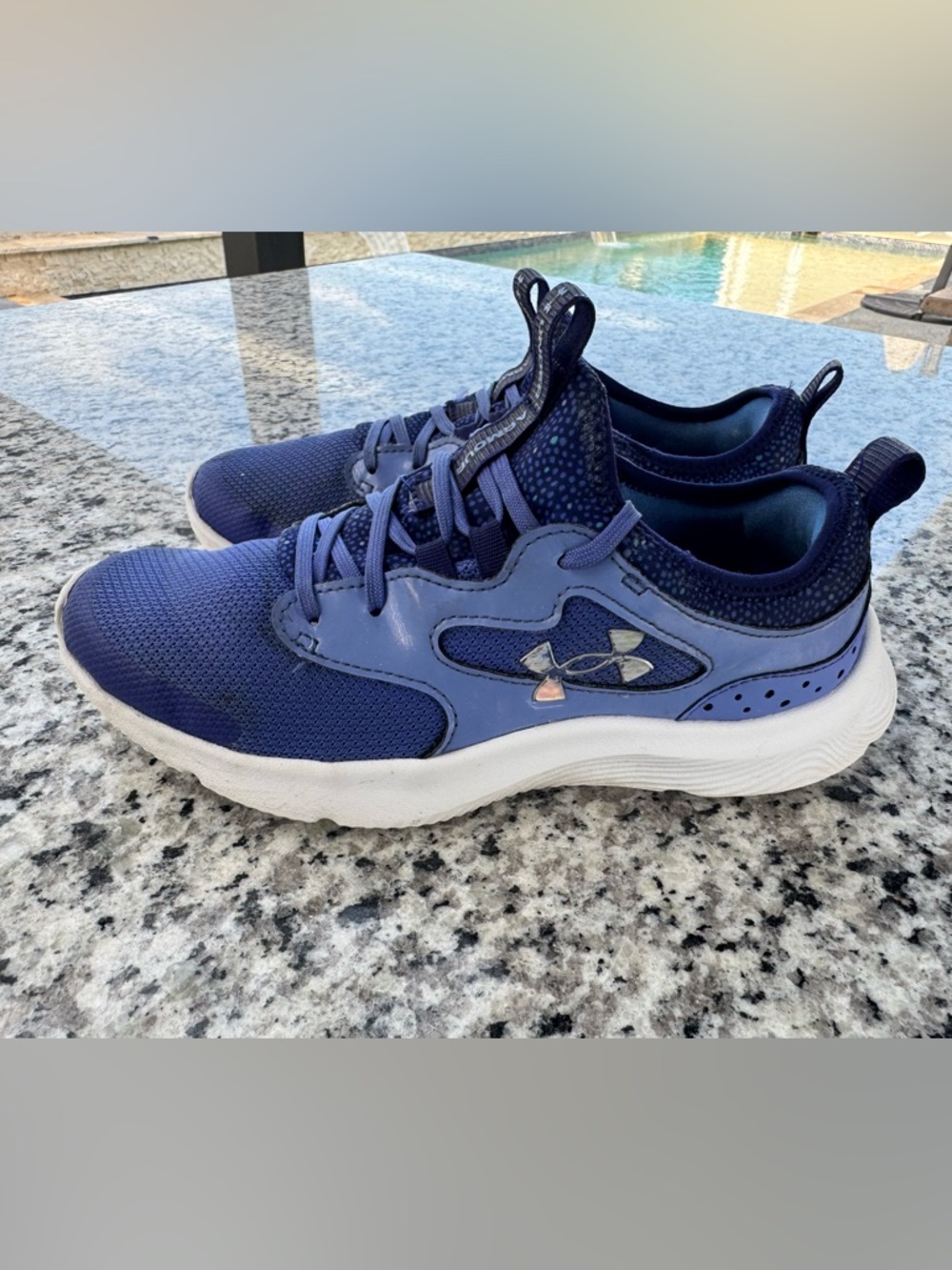 Under Armour Kids Purple Navy Athletic Sneakers 4y